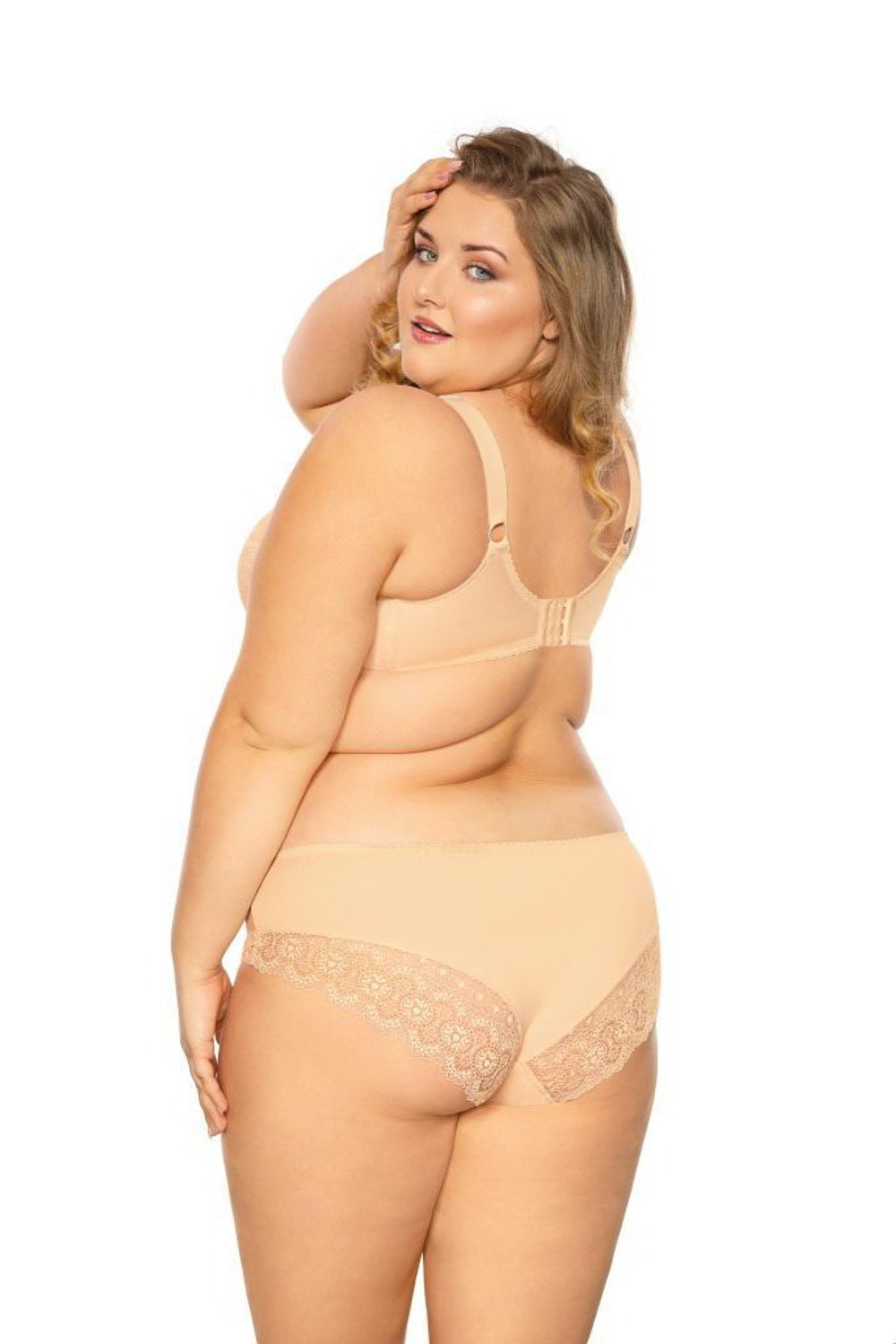 Трусики-слипы из эластичного трикотажа со вставками из сетки (Размер: XXXL) (Цвет: телесный)