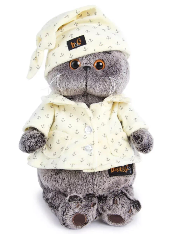 Мягкая игрушка Кот Басик в пижаме 22см