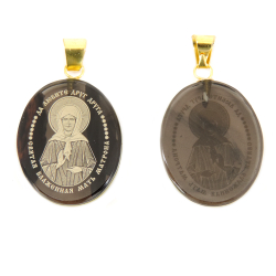 Кулон-оберег "Святая Матрона" обсидиан