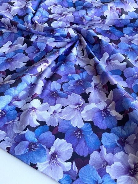отрез 70 см , ФИАЛКИ, 100% хлопок, Handmade Fabrics 2