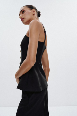 ZARA ТОП НА ПУГОВИЦАХ, ЧЕРНЫЙ