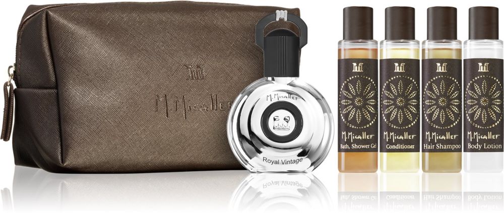 M. Micallef Royal Vintage Eau de parfum for men 30 ml + body lotion for men 47 ml + shampoo for Men 47 ml + conditioner for men 47 ml + shower gel for men 47 ml Travel Kit Man