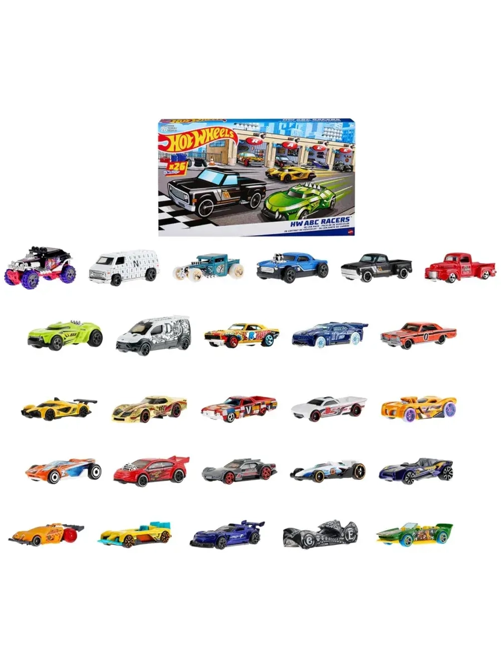 Набор машинок HW ABC Racers 26 штук Хот Вилс HKL76