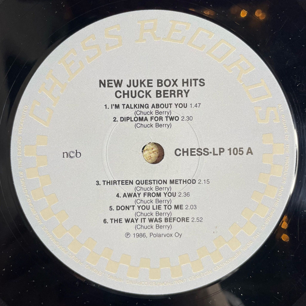 Винтажная виниловая пластинка LP Chuck Berry New Juke Box Hits (Финляндия 1987)