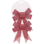 Бант на ёлку «Блестящие полосы» 14*18 см (набор 2 шт), Красный