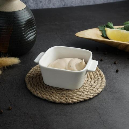 Соусник 60 мл 7*7 см h3,3 см Mini Mix с ручками белый фарфор P.L. Proff Cuisine [6]