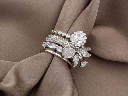 Кольцо с подвесками (цвет серебро)