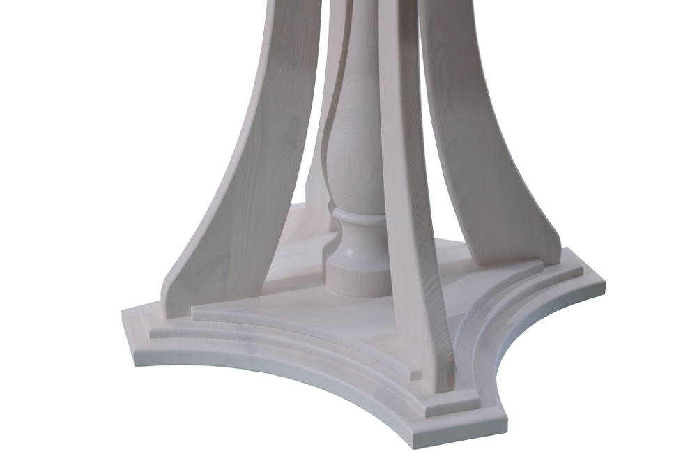 Стол кухонный, 100х100х75, Эванс, обеденный, круглый, из массива дерева, серый, Dipriz