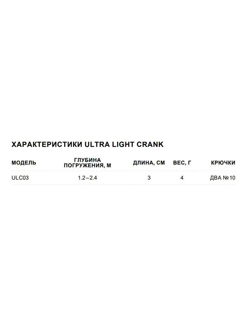 Воблер Ultra Light Crank 03, 3см, 4гр, цвет HS