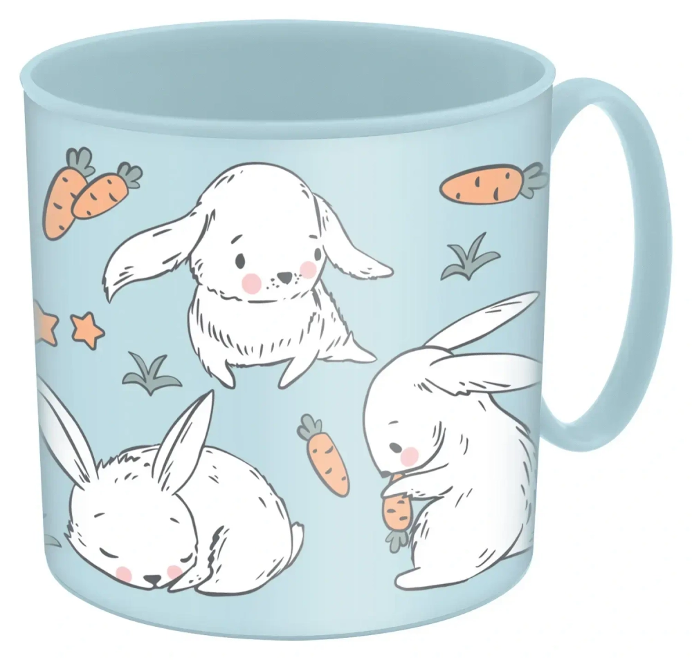 Кружка детская 280мл с декором «Зайчики»(светло-голубой)