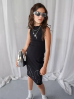 Летнее черное платье в сад для девочки