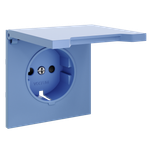 Накладка для розетки с заземлением, защитными шторками и крышкой, S70 (деним)