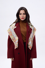 Платок «Зачатьевская роспись. Райский сад» 100% шёлк