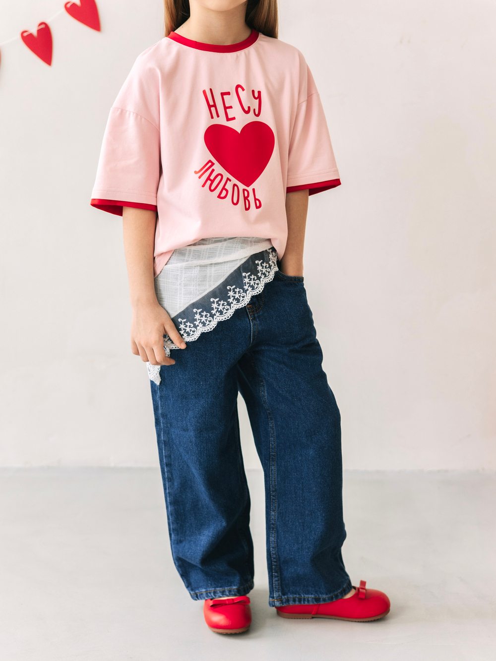 Футболка "Несу любовь", Розовый