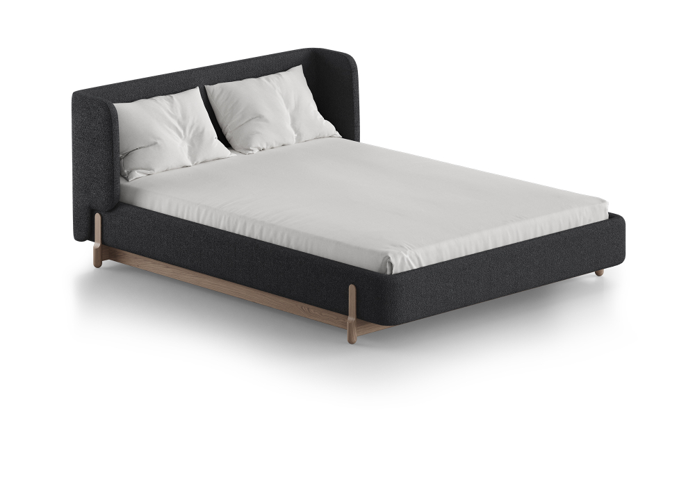 Кровать Basic спальное место 140*200 см (серый, букле)