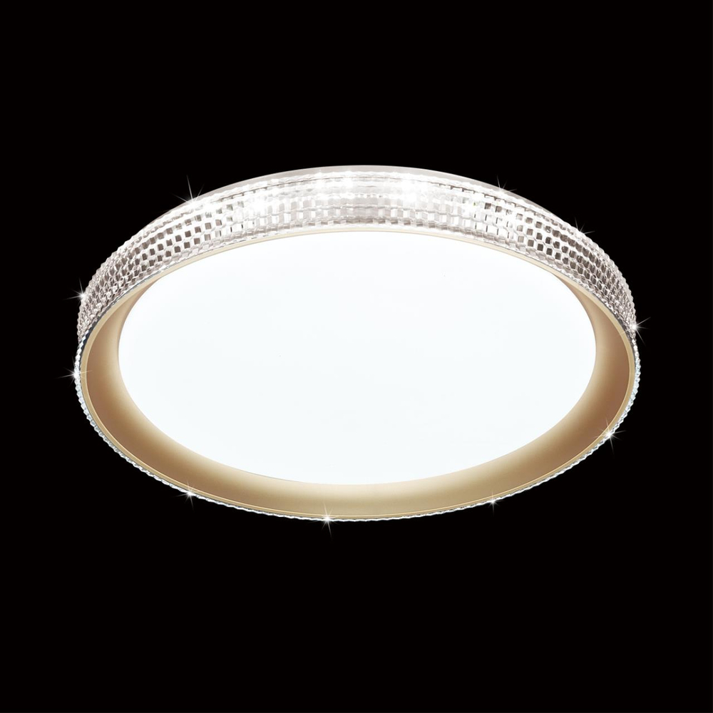 3054/DL PALE SN 000 Светильник пластик/белый/золотистый LED 48Вт 3000-6300K D395 IP43 пульт ДУ SHINY