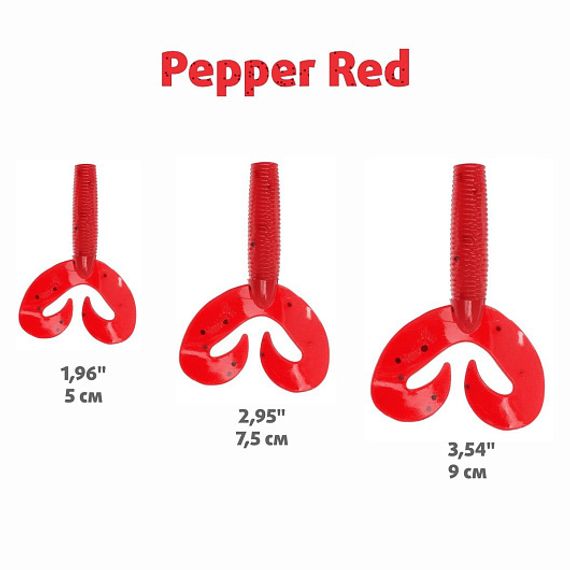 Твистер Helios Credo Double Tail 1,96&quot;/5 см Pepper Red 10шт. (HS-27-030)