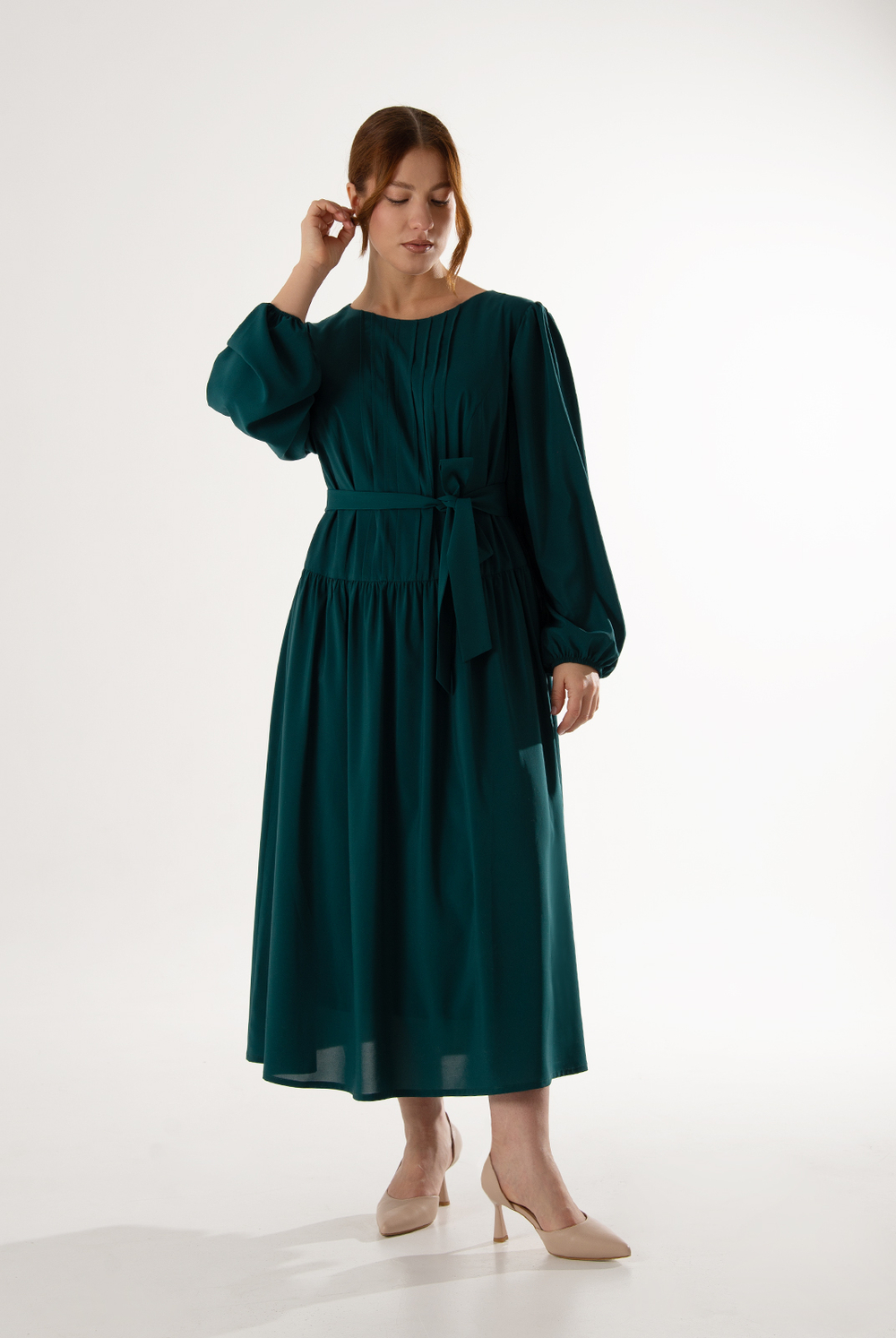 Платье женское 4346ЛП, Изумрудный #284Из054346ЛП