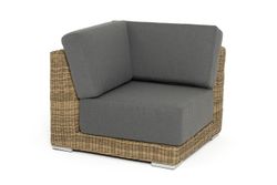 "Капри" модуль диванный угловой с подушками, цвет соломенный