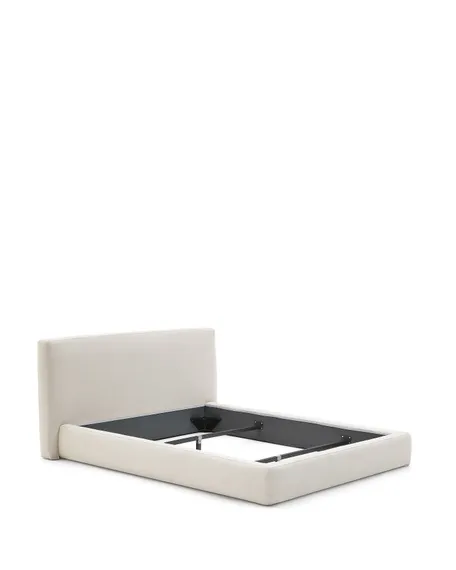 Кровать Blok бежевая со съемными чехлами для матраса 160 х 200 см