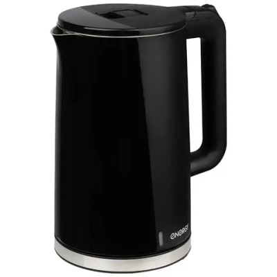 Чайник из нержавеющей стали 1,7л «ENERGY» черный E-208, двойной корпус