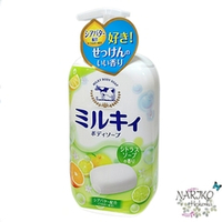 Жидкое молочное мыло для тела c маслом ши COW BRAND Milky Body Soap Свежий цитрусовый аромат, 550 мл.