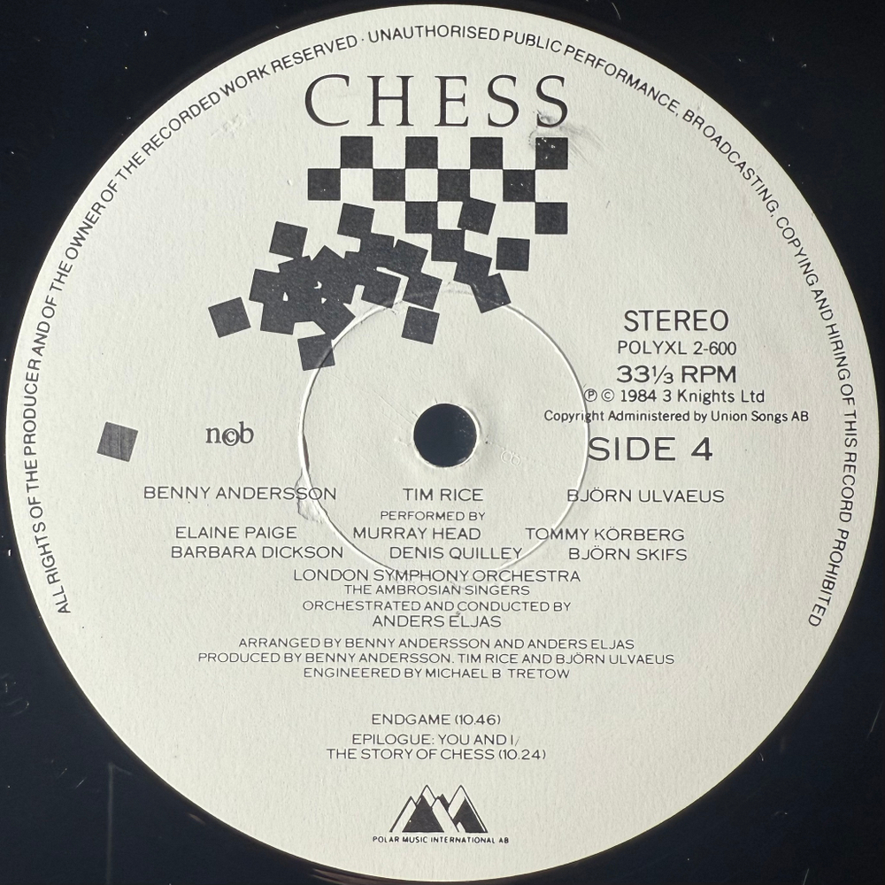Мюзикл Шахматы 2LP (Скандинавия 1984г.)