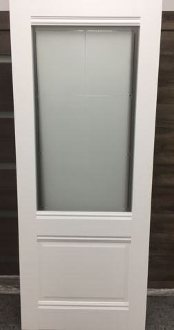 Межкомнатная дверь VFD (ВФД) EC2 ДО-стекло сатинат Emalex Ice (матовая белая, без текстуры)