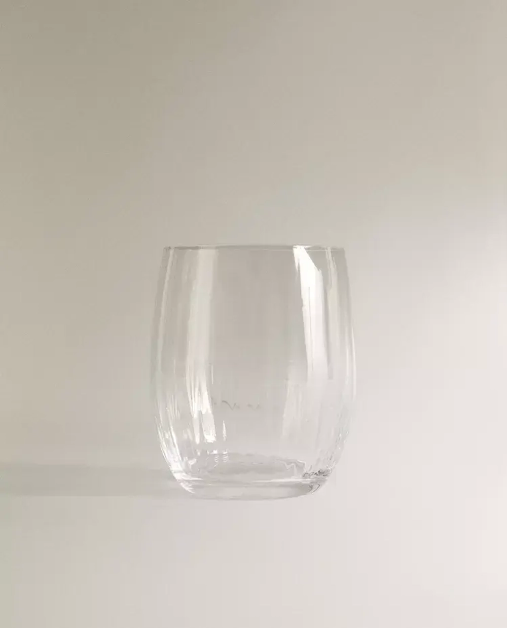 ZARA HOME СТАКАН ИЗ СТЕКЛА BOHEMIA CRYSTAL С УЗОРОМ В ВИДЕ ЛИНИЙ, ПРОЗРАЧНЫЙ