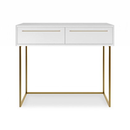 Туалетный столик консоль ROYAL 5211 эко (Белый-Золото-р.золото)