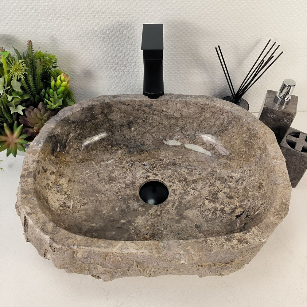 Раковина из мрамора Erozy Grey EM-65560 50*39*15 0887