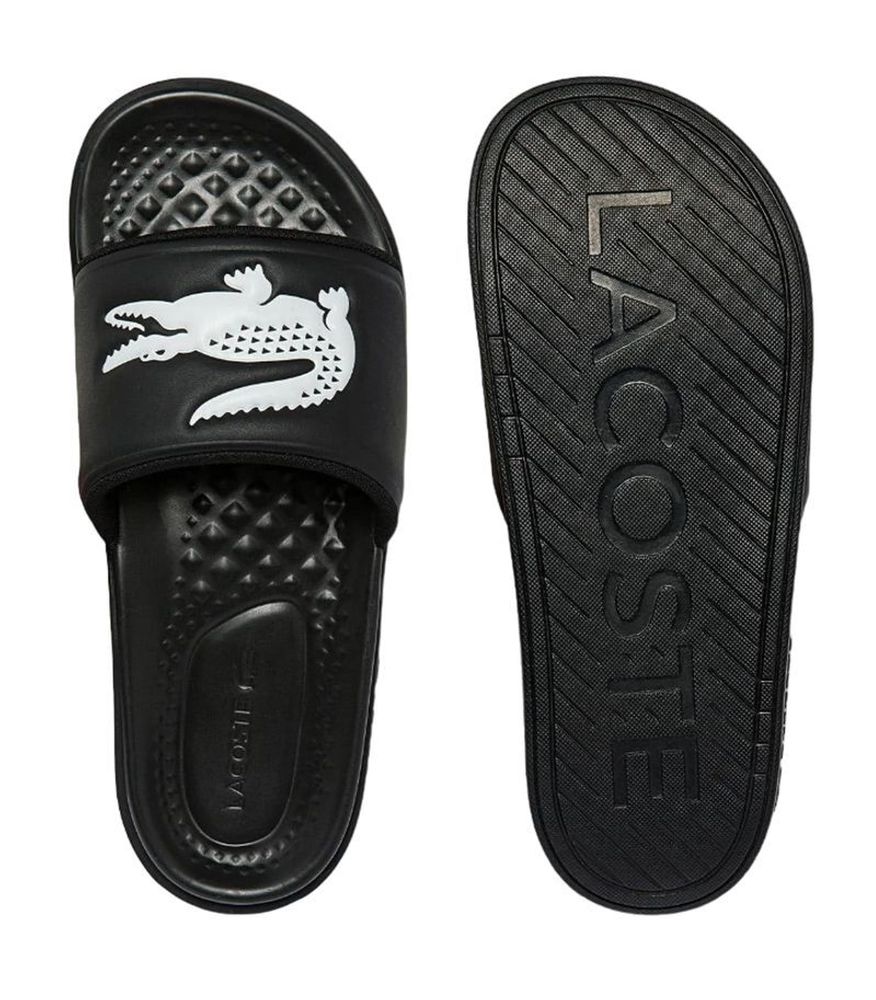 Тапки Lacoste Croco Dualiste Synthetic Logo Strap Slides - черный