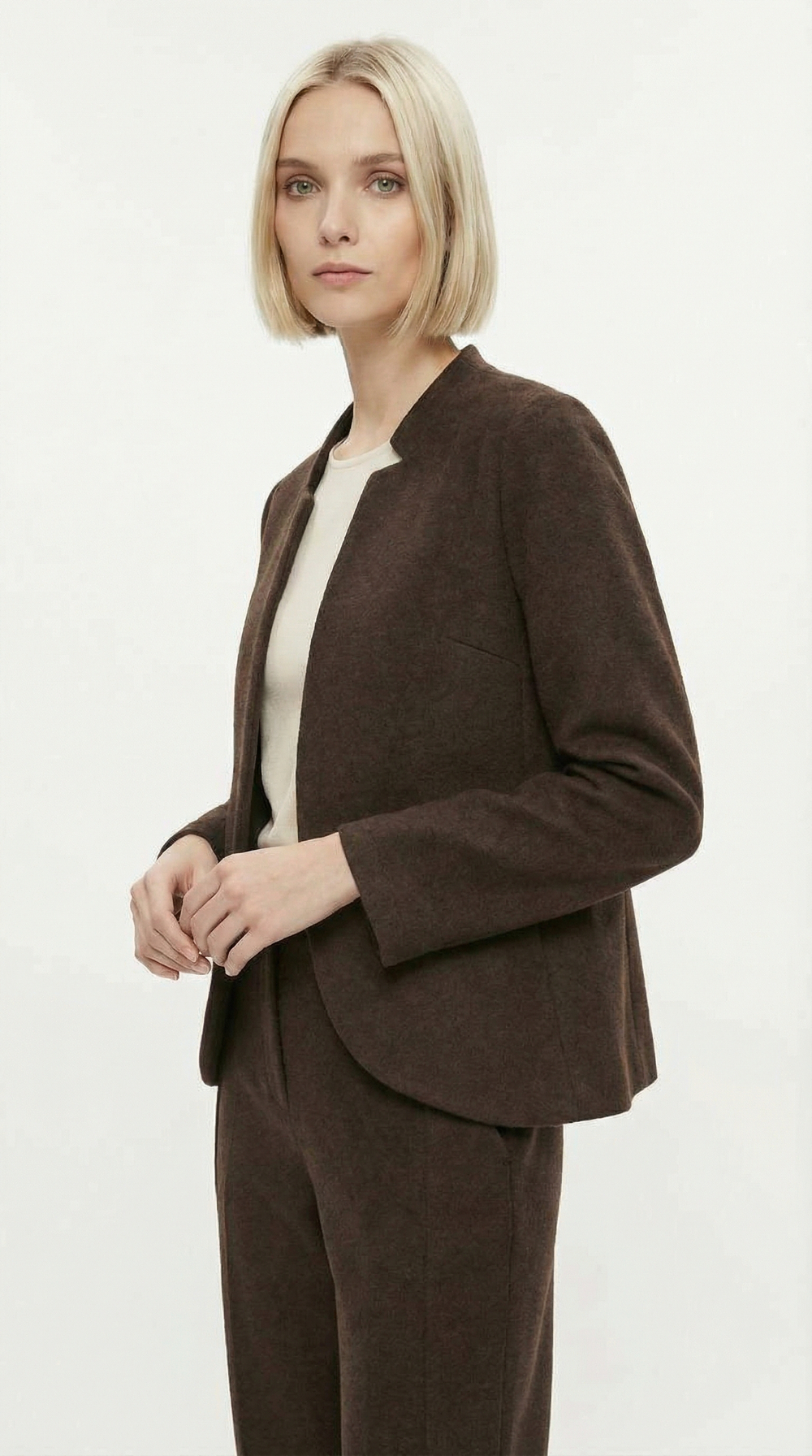 Костюм из шерстяного джерси Брук шоколад