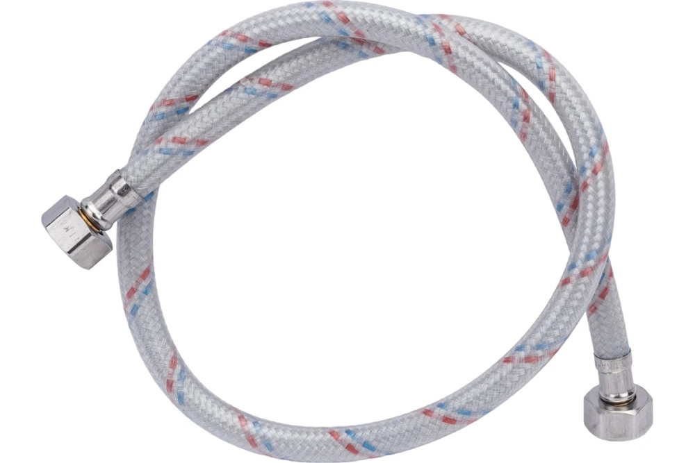 Гибкая подводка для воды в ПВХ оплетке 1/2" Гайка-Гайка 100 см.