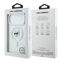 Lagerfeld для iPhone 17 Pro Max чехол IML NFT Choupette Head Metal camera Hard White (MagSafe)
