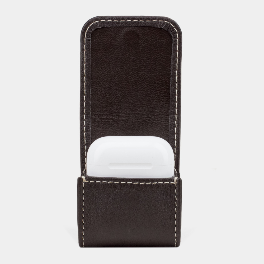 Чехол для наушников Petit из кожи теленка, темно-коричневого цвета