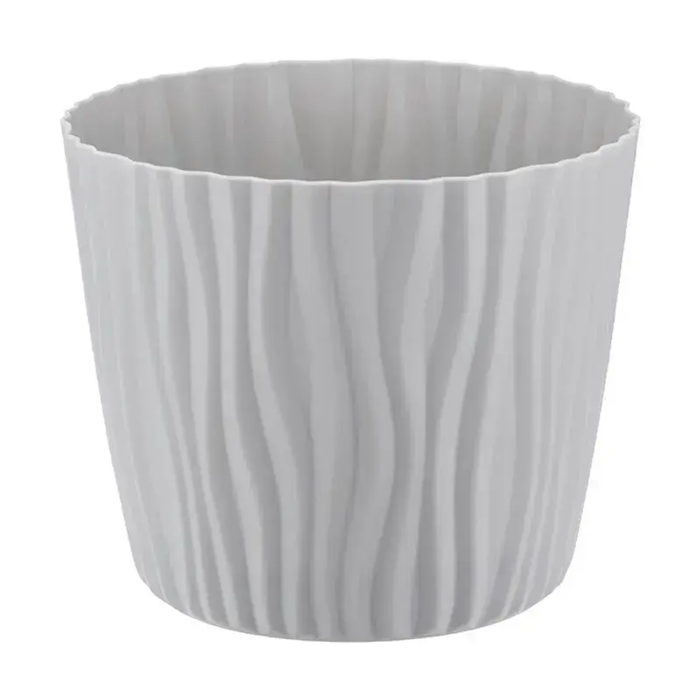 Кашпо ВОЛНА D160мм 2л с вкладышем Серый (комплект 12 шт)