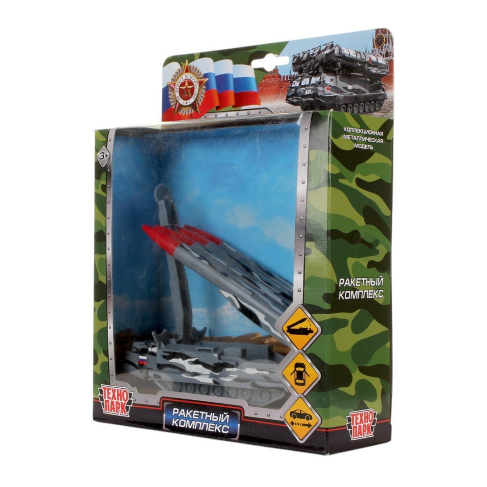 Модель ин. мет. "ЗРК Антей-2500 15см, откр.двери, подвиж.элементы,коробка SB-17-62-A(GY)-WB (Технопарк)