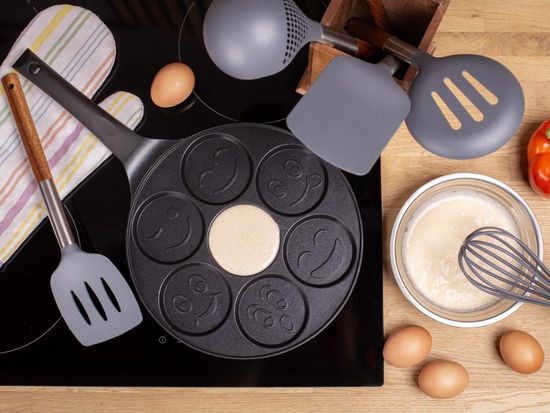 Сковорода для оладий 26 см. Kamille КМ 4211 индукция смайлики