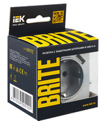 Розетка с заземлением  IEK BR-R14-16-U21-D31-K47