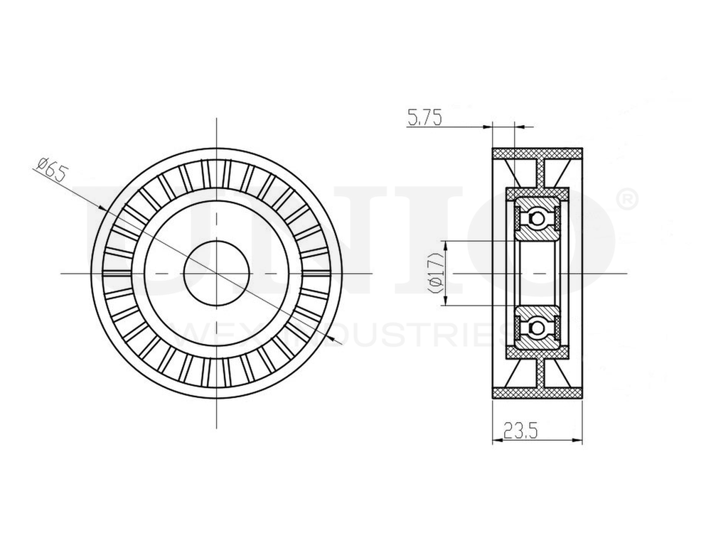 Ролик натяжной приводного ремня UNIO TNS-10179