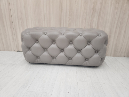 Банкетка Капитоне в каретной стяжке эко-кожа капуччино