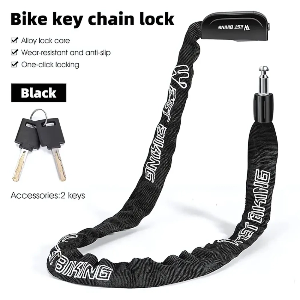 Замок велосипедный тросовый West biking, YP0705097, чёрный