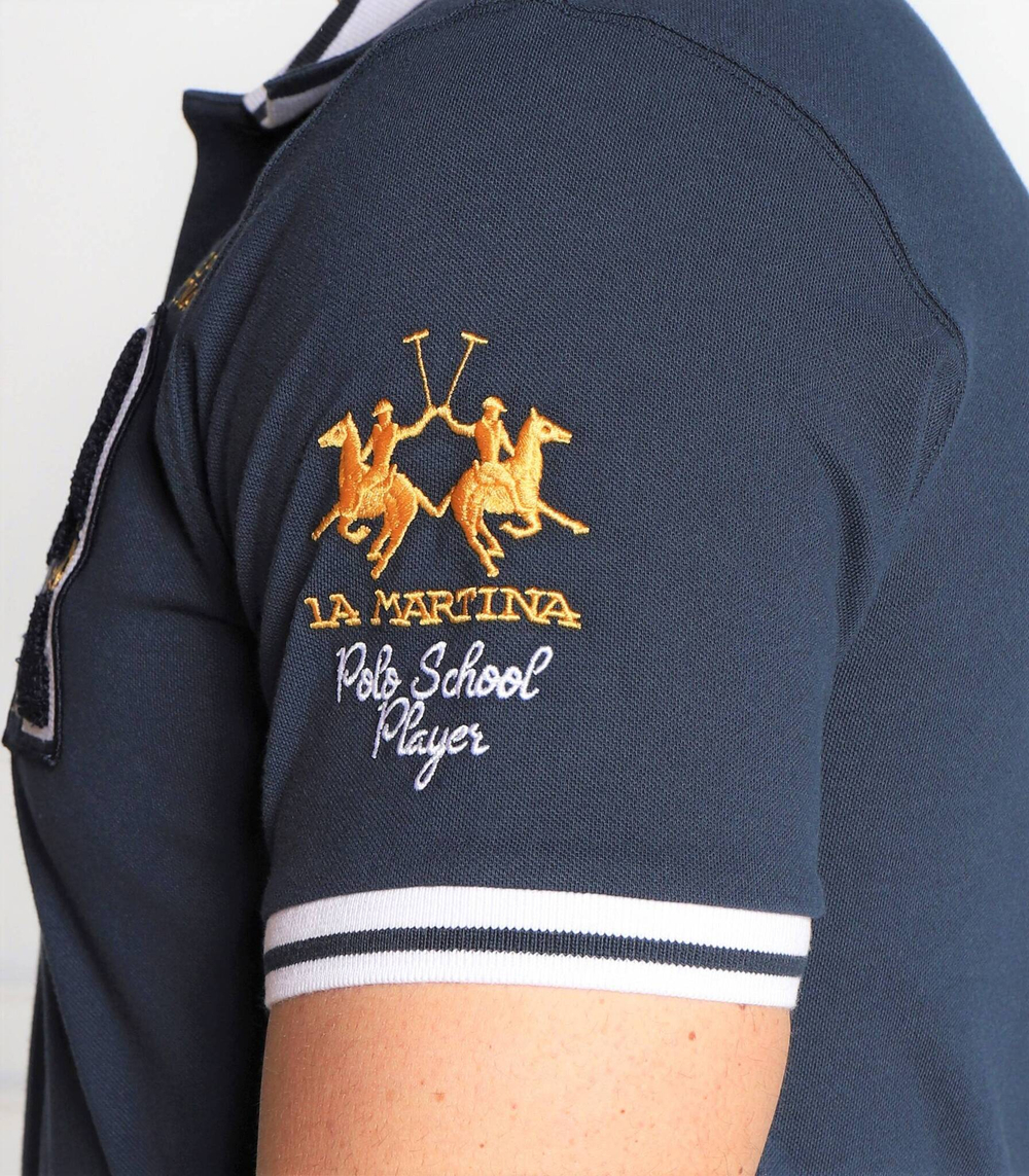 поло La Martina - темно-синий(VMP305 PK097)