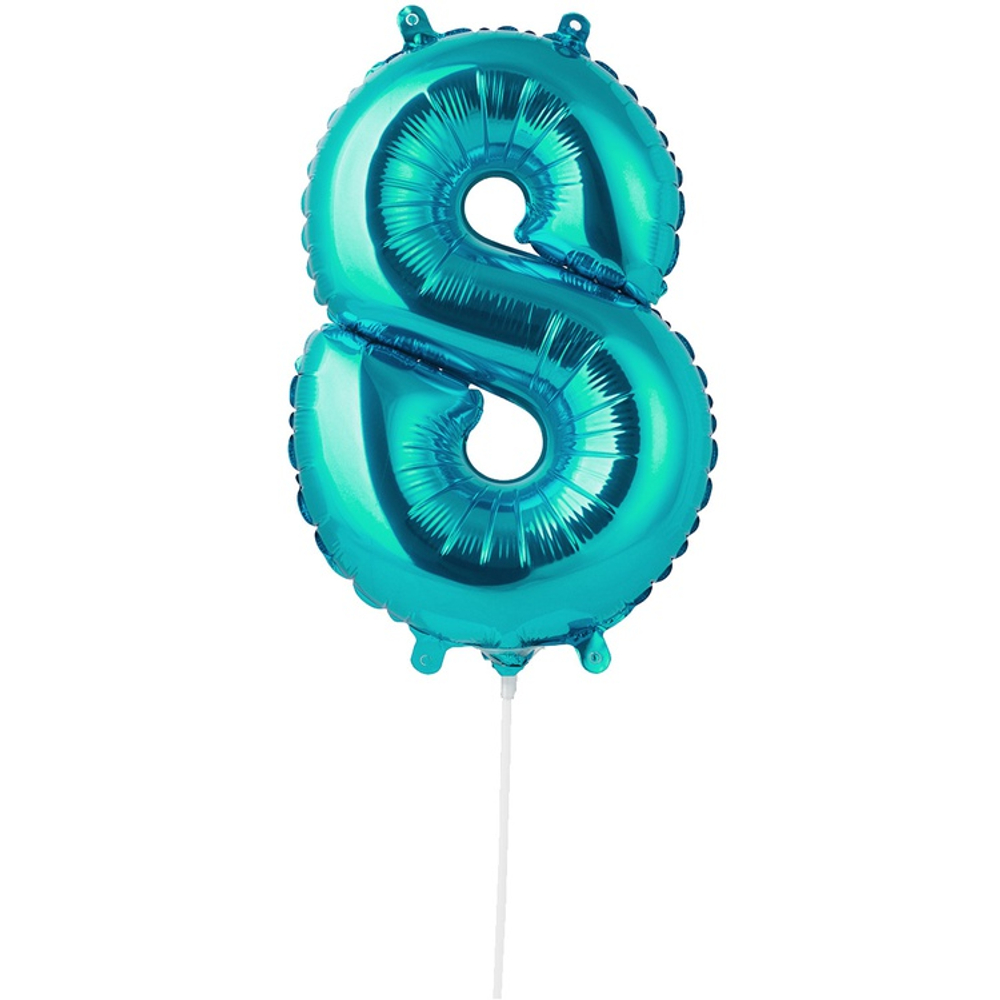 Шар фольгированный Цифра 8 40 см (Бирюзовый)