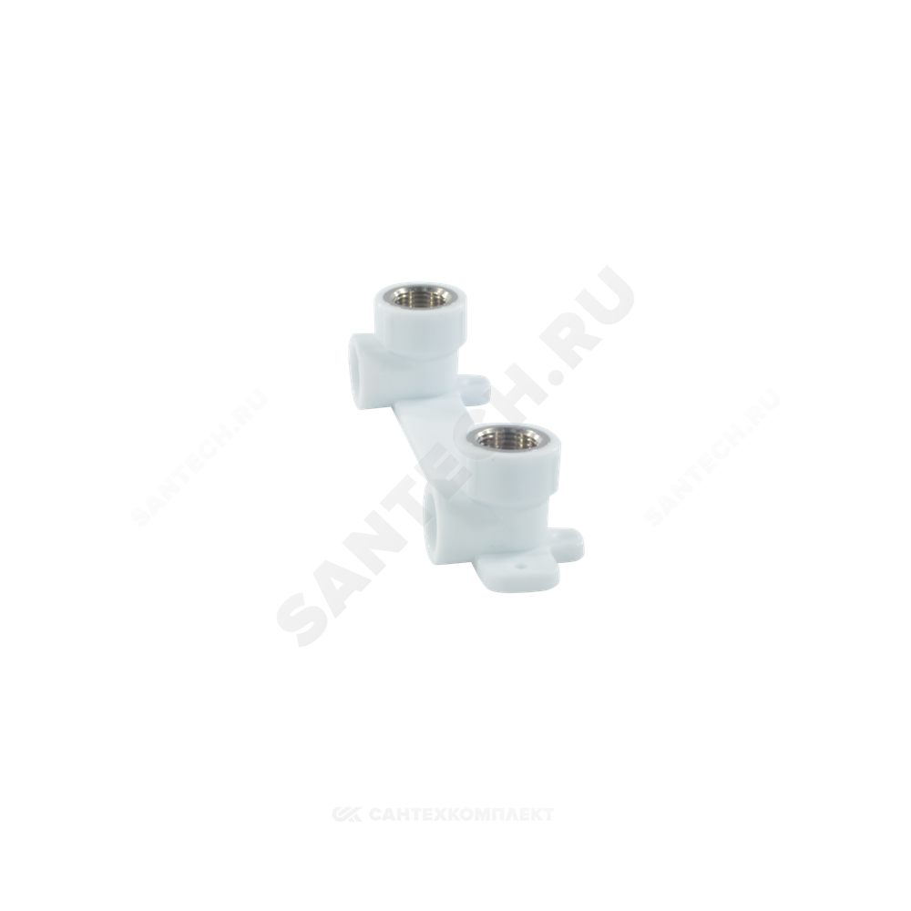 Планка монтажная PP-R белая Дн 20х1/2" ВР под смеситель с водорозетками VALFEX 10124020