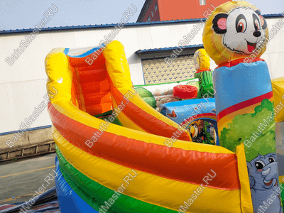 Детский надувной батут "Попугайчики и их друзья", размер 3,5*3*2,7 м