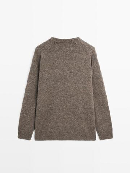 Massimo Dutti Свитер из 100% шерсти, зеленоватый