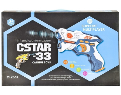 Набор инфракрасного оружия на бат. 4 бластера 52*33*6см, коробка JB202409