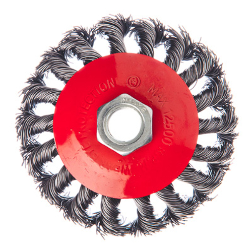 Щетка металл. ЕРМАК для УШМ  85мм/М14 крученая тарелка (80шт/кор)